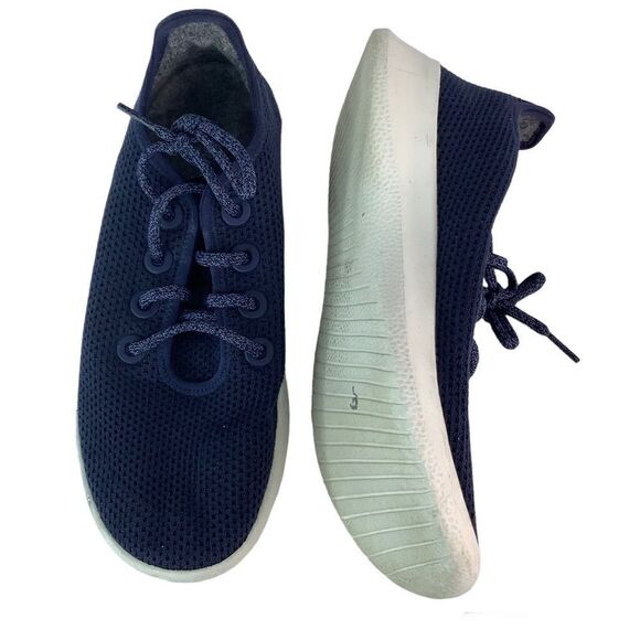 Allbirds Tree Runners Navy Blue/White Thermoregulating Women Sneakers Sz 9W - Picture 1 of 10